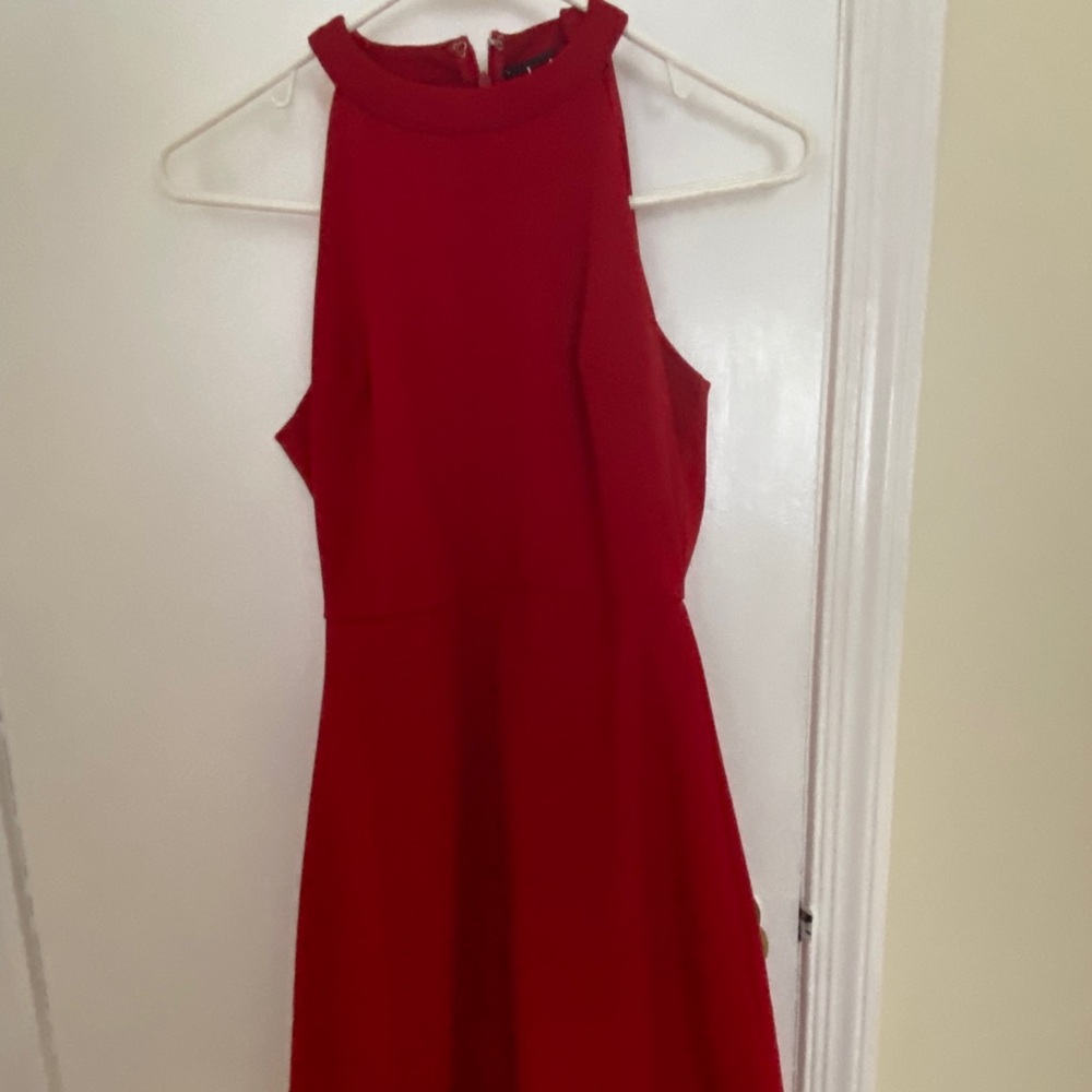 Lulus halter neck red skater dress size small